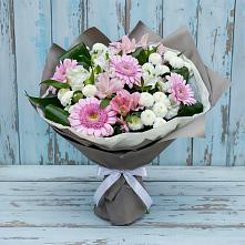 Букет цветов из:  Герберы, Альстромерии и Хризантемы в Обливской
