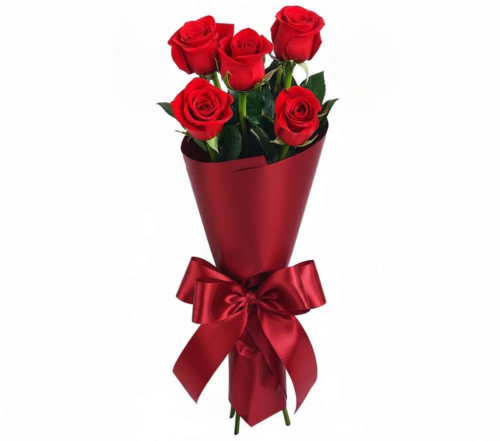 Букет 5 Красных роз Эдлесс Лав в Обливской