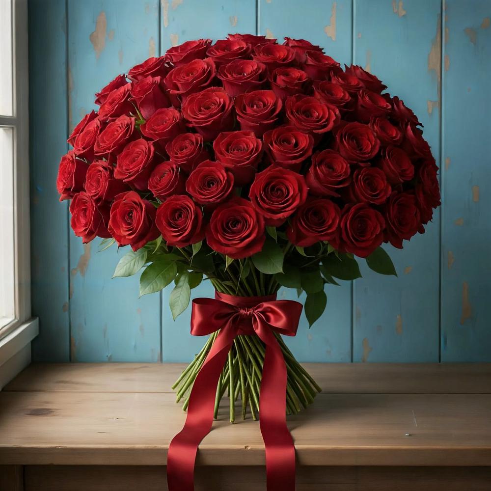 Букет Красные розы Блэк Меджик в Обливской