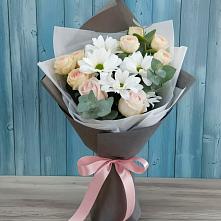 Букет цветов из:  Хризантемы и Розы #REPLACE_PRED# Обливской