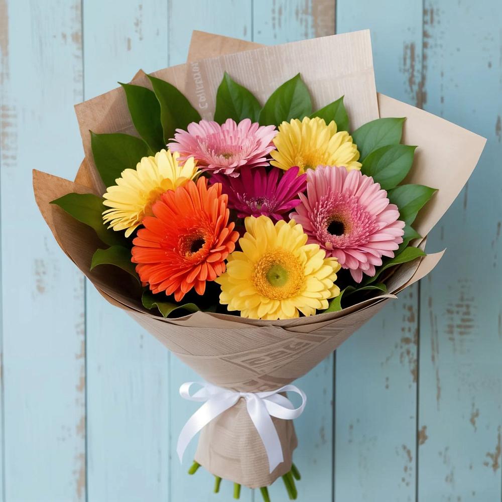 Букет цветов из: Герберы в Обливской