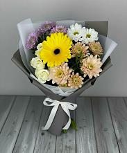 Букет цветов из:  Розы, Герберы и Хризантемы в Обливской