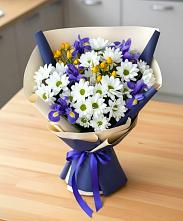Букет цветов из:  Розы, Ирисы и Хризантемы в Обливской