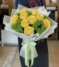 Букет цветов из:  Хризантемы и Розы #REPLACE_PRED# Обливской