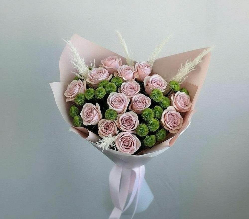 Букет цветов из: Розы и Хризантемы в Обливской