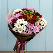 Букет цветов из:  Розы, Хризантемы и Альстромерии в Обливской
