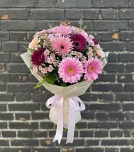 Букет цветов из:  Герберы и Хризантемы в Обливской