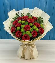 Букет цветов из:  Розы и Хризантемы в Обливской