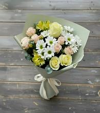 Букет цветов из:  Альстромерии, Розы и Хризантемы в Обливской