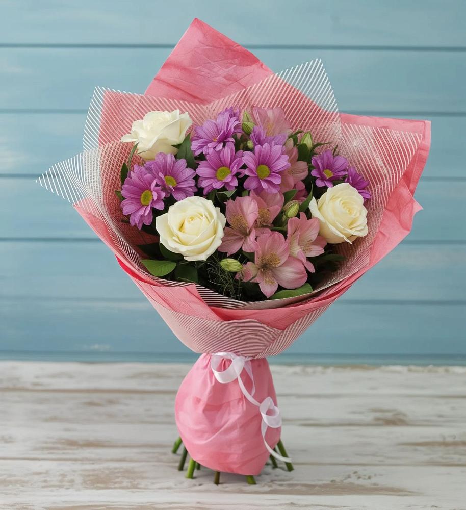 Букет цветов из: Герберы в Обливской