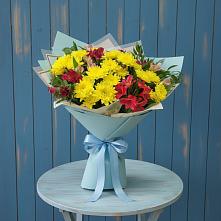 Букет цветов из:  Альстромерии и Хризантемы в Обливской
