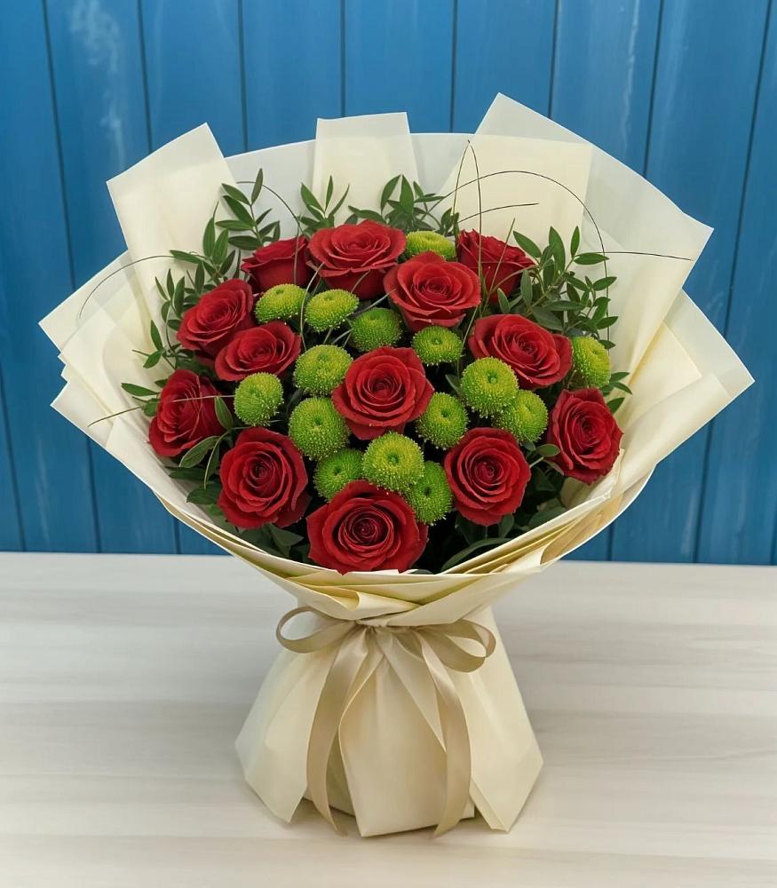 Букет цветов из: Розы и Хризантемы в Обливской