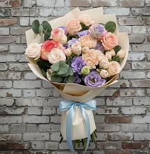 Букет цветов из:  Розы, Лизиантусы и Гвоздики в Обливской