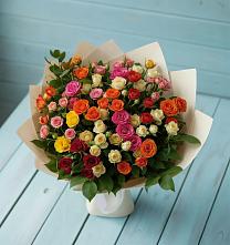 Букет Микс из разноцветных кустовых роз #REPLACE_PRED# Обливской